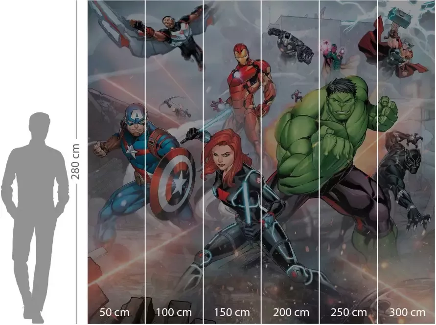 Komar Vliesbehang Avengers Street Revenge 300x280 cm (breedte x hoogte) - Foto 3