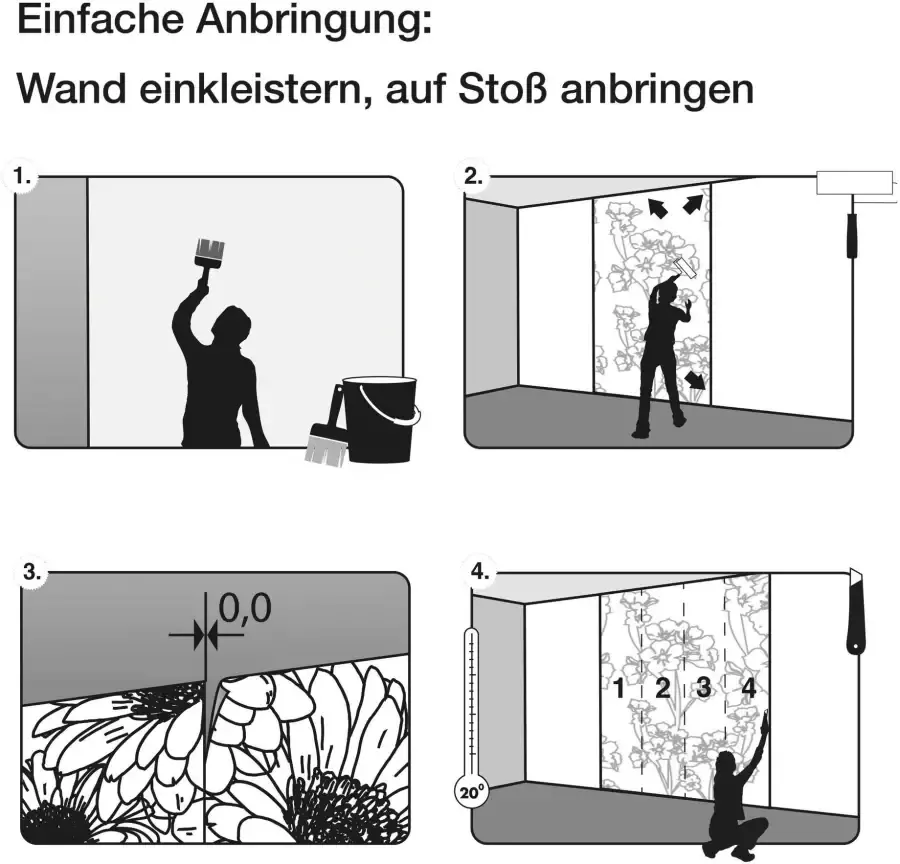 Komar Vliesbehang Digitale print vlies Delicate Rose Afmeting 200 x 260 cm (1 stuk)