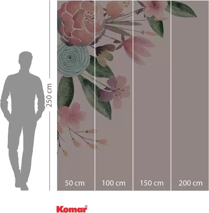 Komar Vliesbehang Fleur Bisou 200 x 250 cm (breedte x hoogte) (1 stuk)