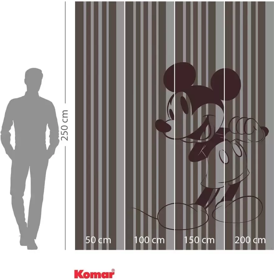 Komar Vliesbehang Mickey Tone-on-Tone 200 x 250 cm (breedte x hoogte) (1 stuk)