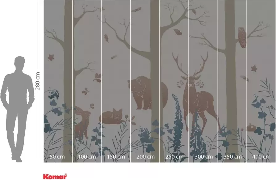 Komar Vliesbehang Vliestapete Forest Animals 400x280 cm (breedte x hoogte) - Foto 3