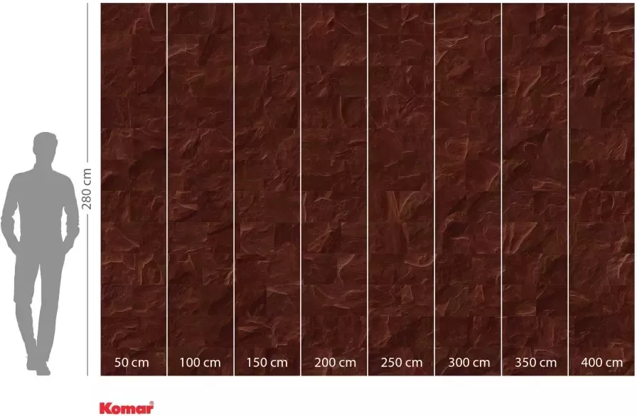 Komar Vliesbehang Vliestapete Red Slate Tiles 400x280 cm (breedte x hoogte) - Foto 2