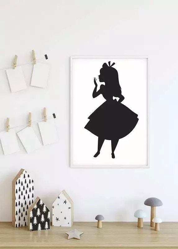 Komar Poster Alice silhouet Kinderkamer slaapkamer woonkamer - Foto 3