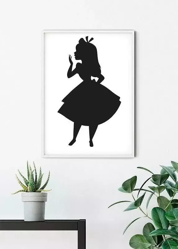 Komar Poster Alice silhouet Kinderkamer slaapkamer woonkamer - Foto 3