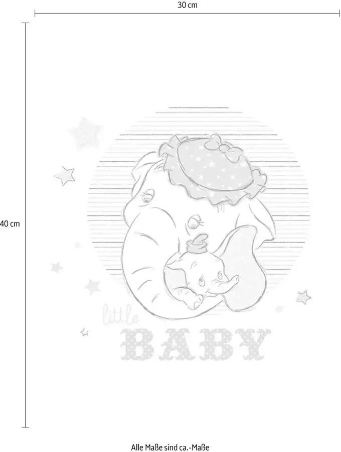 Komar Wanddecoratie Dumbo Little baby Wanddecoratie voor de kinderkamer zonder lijst (1 stuk) - Foto 2