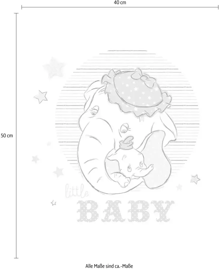 Komar Wanddecoratie Dumbo Little baby Wanddecoratie voor de kinderkamer zonder lijst (1 stuk) - Foto 2