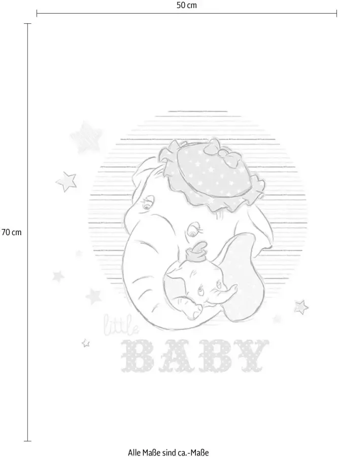 Komar Wanddecoratie Dumbo Little baby Wanddecoratie voor de kinderkamer zonder lijst (1 stuk) - Foto 2