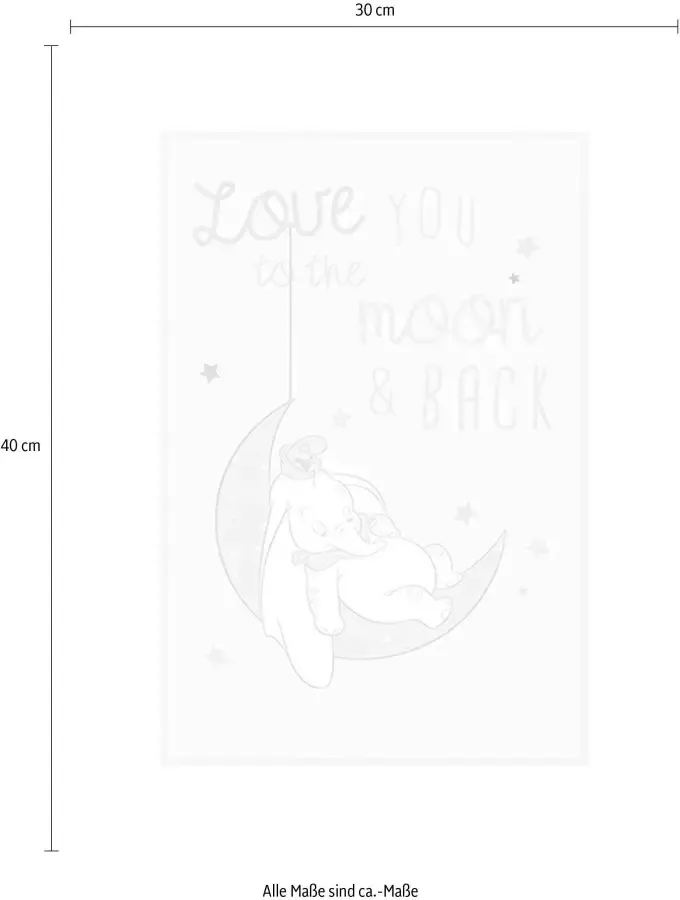 Komar Wanddecoratie Dumbo Moon Wanddecoratie voor de kinderkamer zonder lijst (1 stuk) - Foto 2