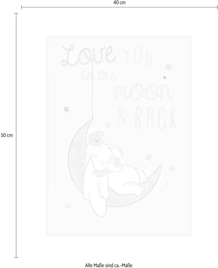 Komar Wanddecoratie Dumbo Moon Wanddecoratie voor de kinderkamer zonder lijst (1 stuk) - Foto 2