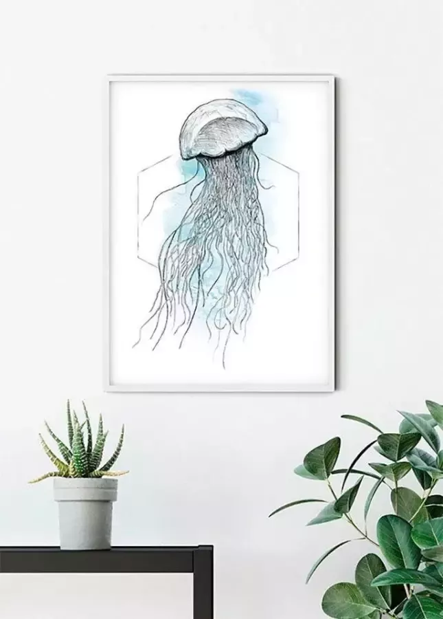 Komar Wanddecoratie Jellyfish Watercolor Wanddecoratie zonder lijst (1 stuk) - Foto 3