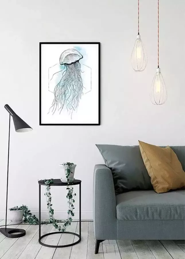 Komar Wanddecoratie Jellyfish Watercolor Wanddecoratie zonder lijst (1 stuk) - Foto 4