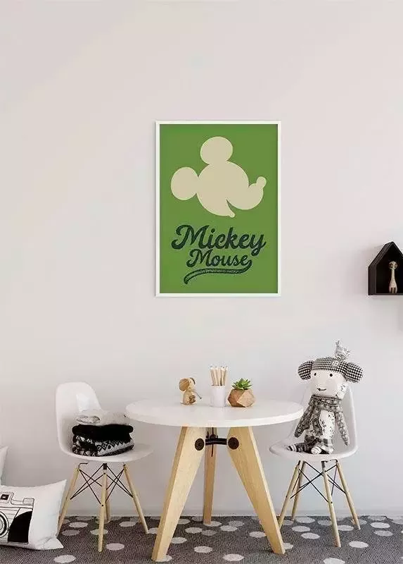 Komar Wanddecoratie Mickey Mouse Green head Wanddecoratie voor de kinderkamer zonder lijst (1 stuk) - Foto 4