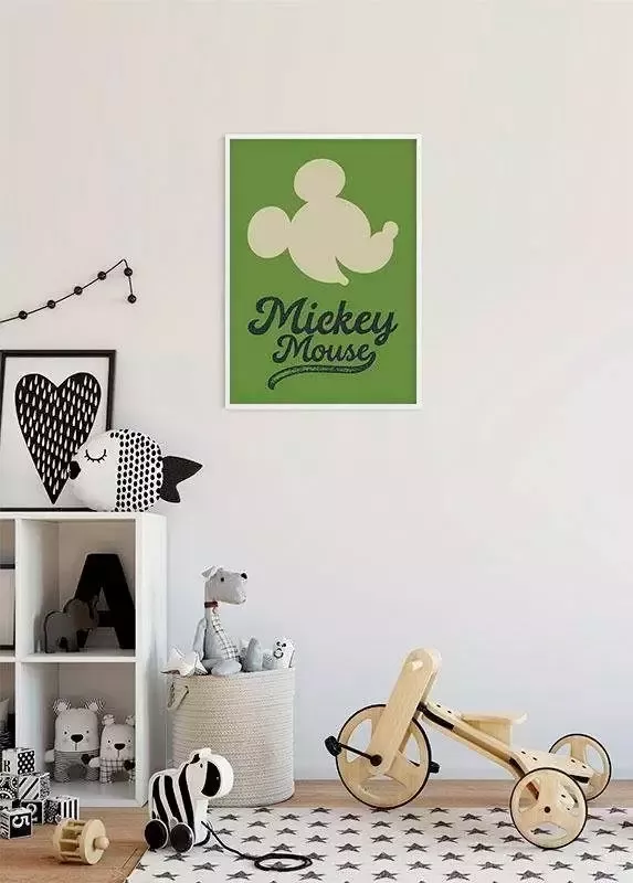 Komar Wanddecoratie Mickey Mouse Green head Wanddecoratie voor de kinderkamer zonder lijst (1 stuk) - Foto 5