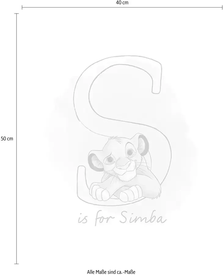 Komar Wanddecoratie S like SIMBA Wanddecoratie voor de kinderkamer zonder lijst (1 stuk) - Foto 2