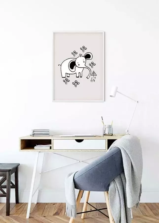 Komar Poster Scribble Elephant Kinderkamer slaapkamer woonkamer - Foto 4