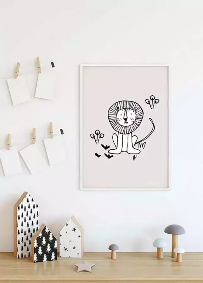 Komar Poster Scribble Lion Kinderkamer slaapkamer woonkamer - Foto 3