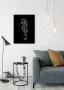 Komar Poster Sea Horse black Hoogte: 40 cm - Thumbnail 3