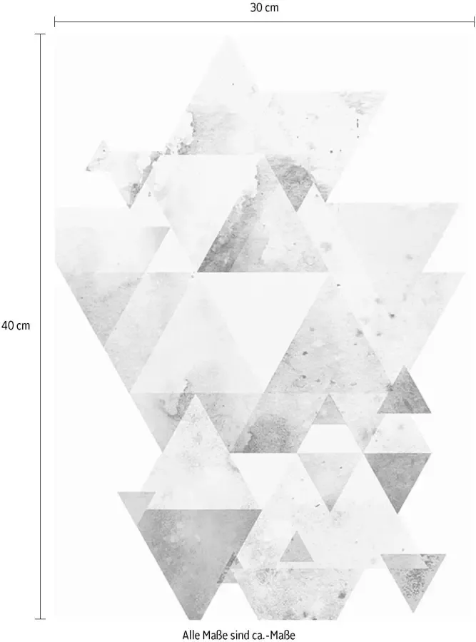 Komar Wanddecoratie Triangles Red Wanddecoratie zonder lijst (1 stuk) - Foto 3
