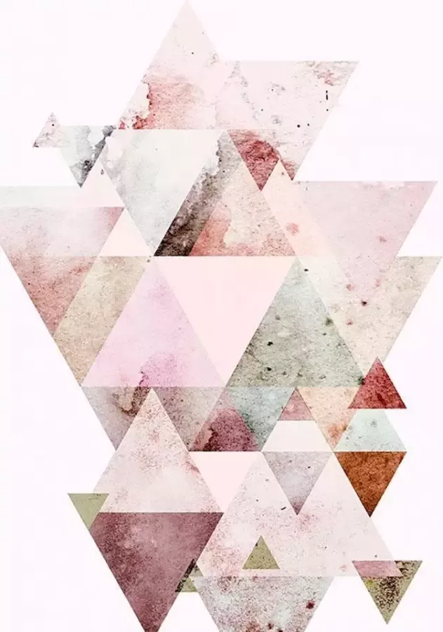 Komar Wanddecoratie Triangles Red Wanddecoratie zonder lijst (1 stuk) - Foto 5