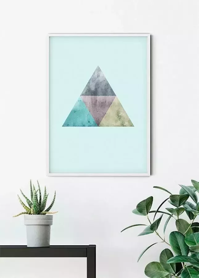 Komar Poster Triangles top blue Kinderkamer slaapkamer woonkamer - Foto 4