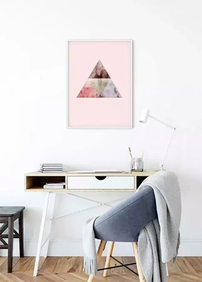Komar Poster Triangles top Red Kinderkamer slaapkamer woonkamer - Foto 3