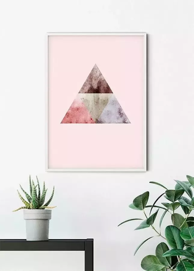 Komar Poster Triangles top Red Kinderkamer slaapkamer woonkamer - Foto 4