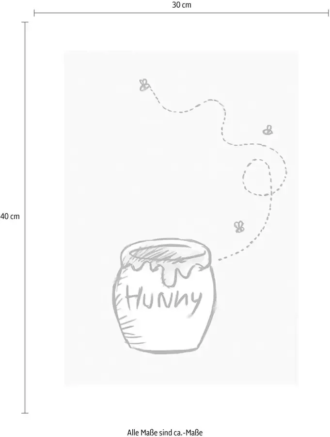 Komar Wanddecoratie Winnie the Pooh Hunny Pot Wanddecoratie voor de kinderkamer zonder lijst (1 stuk) - Foto 2