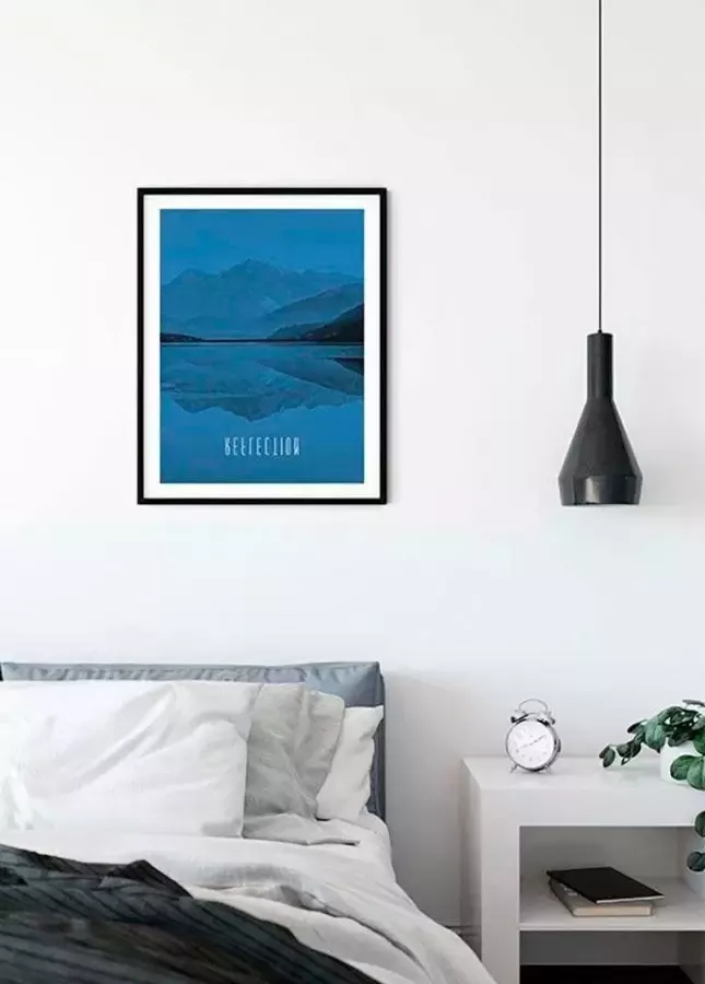 Komar Poster Word Lake Reflection blue Kinderkamer slaapkamer woonkamer - Foto 3