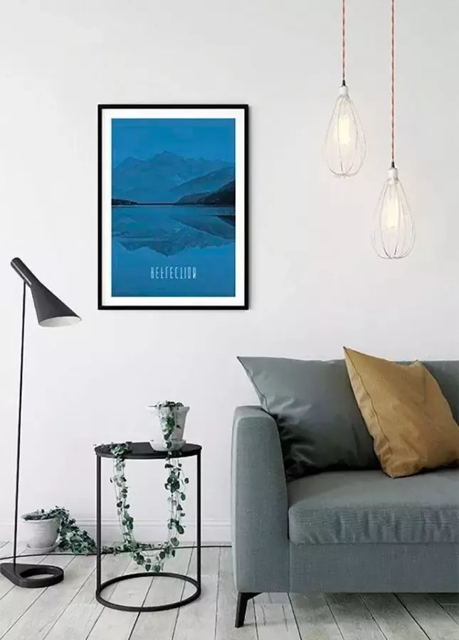 Komar Poster Word Lake Reflection blue Kinderkamer slaapkamer woonkamer - Foto 4