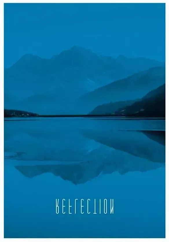 Komar Poster Word Lake Reflection blue Kinderkamer slaapkamer woonkamer - Foto 5