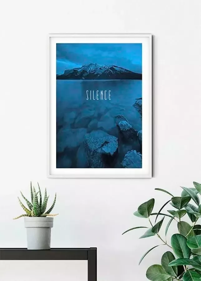 Komar Poster Word Lake Silence blue Kinderkamer slaapkamer woonkamer - Foto 3