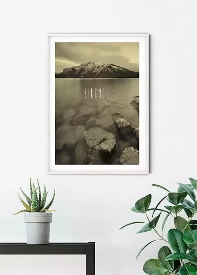 Komar Poster Word Lake Silence zandkleur Kinderkamer slaapkamer woonkamer - Foto 3