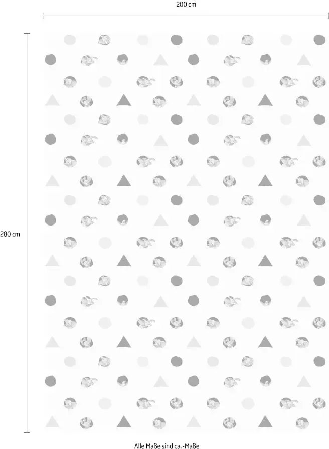 Komar Vliesbehang Digitale print vlies Dumbo Angles & Dots Afmeting 200 x 280 cm - Foto 3