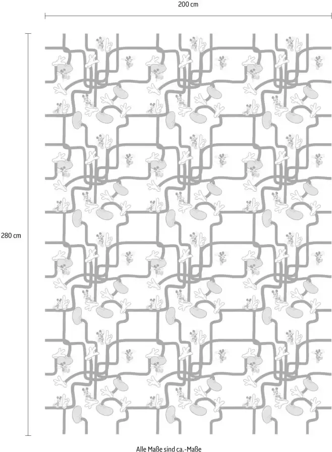 Komar Vliesbehang Mickey Mouse Foot labyrint 200x280 cm (breedte x hoogte) - Foto 3