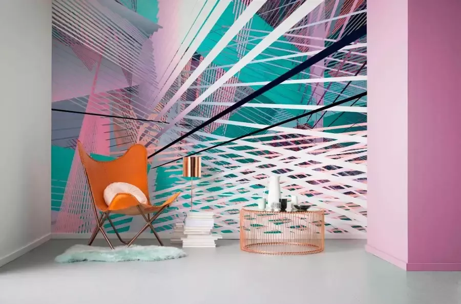 Komar Vliesbehang Digitale print vlies Space Grid Spring Afmeting 400 x 250 cm (1 stuk) - Foto 2