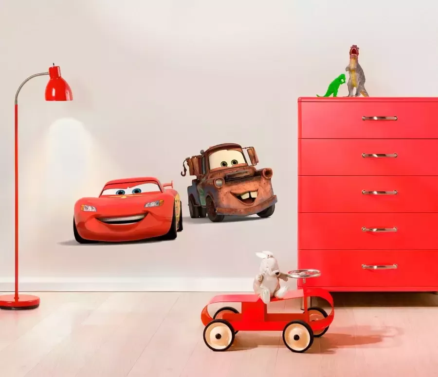 Komar Wandfolie Cars Friends afm. 50 x 70 cm zelfklevend wandstickers kinderkamer (2-delig)