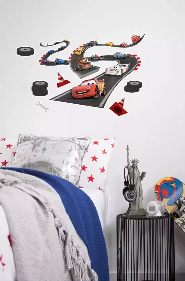 Komar Wandfolie Cars Track afm. 50 x 70 cm zelfklevend wandstickers kinderkamer (9-delig) - Foto 3