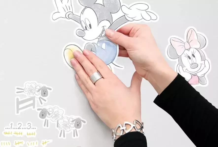 Komar Wandfolie Mickey Counting Sheeps afm. 50 x 70 cm (15-delig) - Foto 6