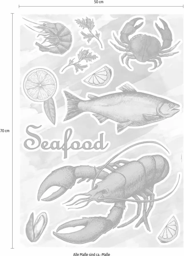 Komar Wandfolie Seafood afm. 50 x 70 cm - Foto 2