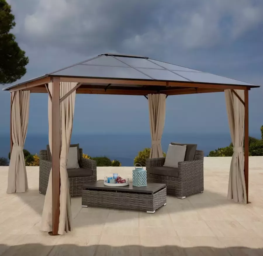 KONIFERA Zij-element partytent voor hout-look bxd: 300x365 cm (4 stuks)
