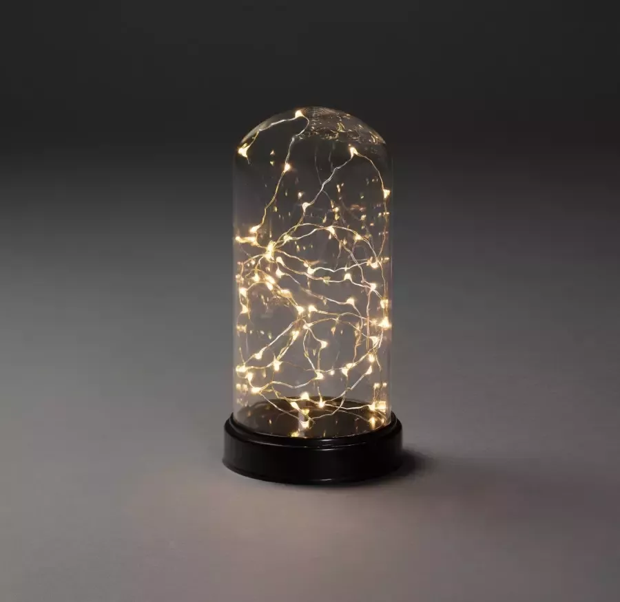 KONSTSMIDE Decoratieve ledverlichting Kerst versiering Glazen led-koepel met zilverkleur. Draad 50 amberkleurige dioden (1 stuk) - Foto 1