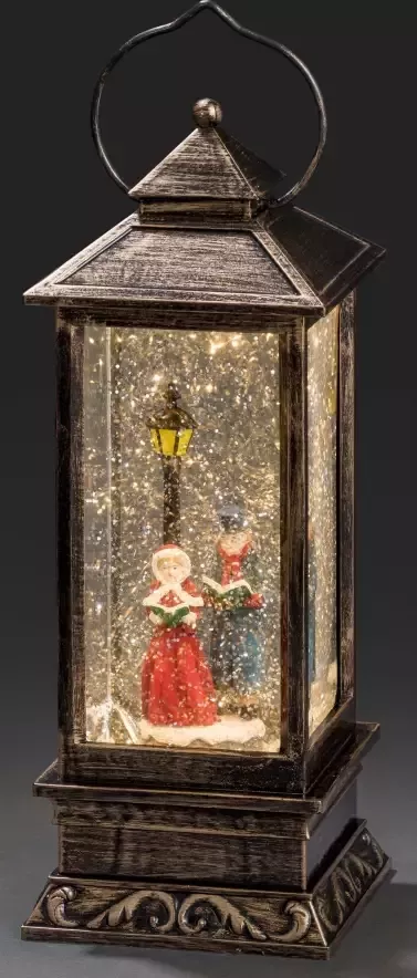 KONSTSMIDE Decoratieve ledverlichting Kerst versiering Led sneeuwlantaarn Charles Dickens stijl voor binnen met water gevuld - Foto 3