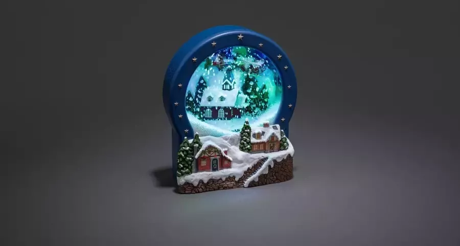 KONSTSMIDE Decoratieve ledverlichting Kerst versiering Tafereel dorp glas met animatie + 8 klassieke kerstliederen (1 stuk) - Foto 2