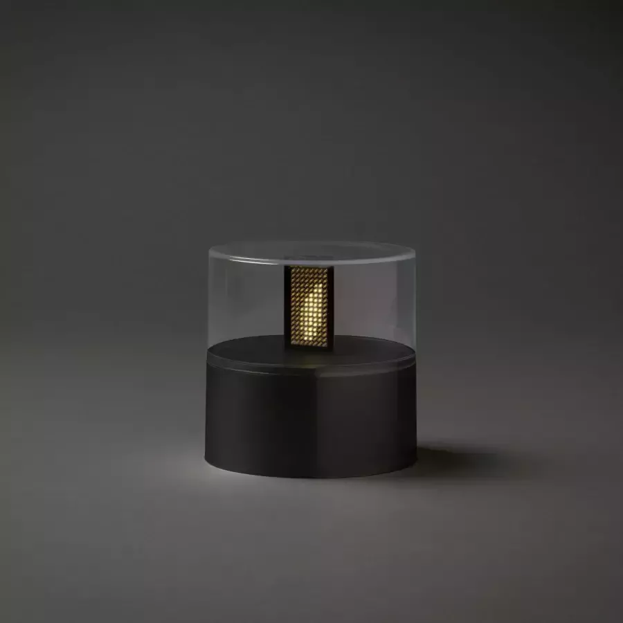 KONSTSMIDE Decoratieve ledverlichting Led-vlam met zwarte kunststof sokkel en transparante afdekking (1 stuk) - Foto 1