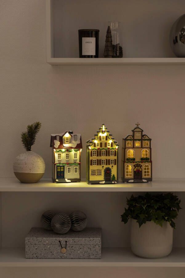 KONSTSMIDE Kersthuisje LED huisjes van glasvezel set van 3 14 amberkleurige diodes (3 stuks) - Foto 5