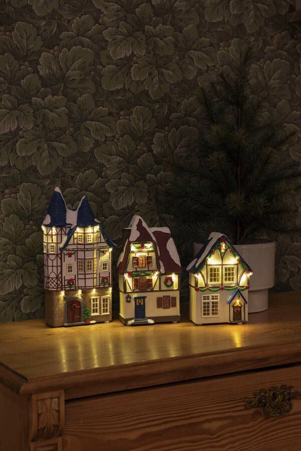 KONSTSMIDE Kersthuisje LED glasvezelhuisjes set van 3 23 warm witte diodes (3 stuks) - Foto 5