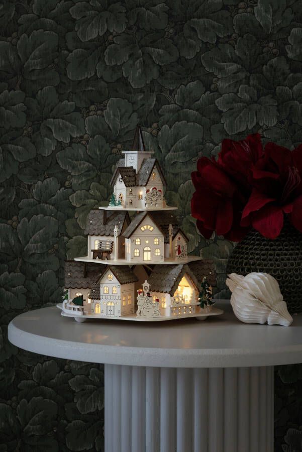 KONSTSMIDE Kersthuisje LED houten silhouet huisjes wit 10 warm witte diodes (1 stuk) - Foto 2