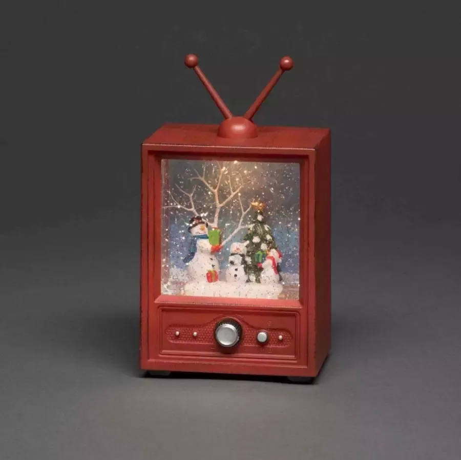 KONSTSMIDE Led lantaarn Tv met 3 sneeuwpoppen kerstversiering (1 stuk)