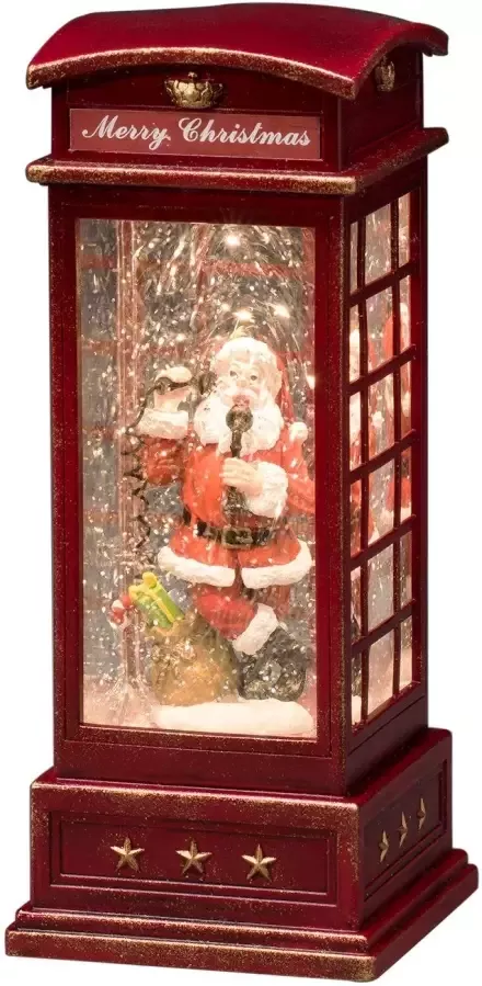 KONSTSMIDE Led lantaarn Kerstversiering rood Led-telefooncel met Kerstman (1 stuk) - Foto 2