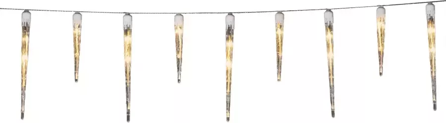 KONSTSMIDE Led-lichtgordijn Kerstversiering buiten Led ijspegels lichtgordijn 16 dennenappels 24 amberkleurige dioden (1 stuk) - Foto 2